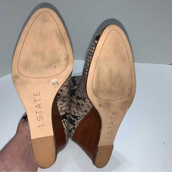 1. State Beige Kaleb Wedge Snake Ankle Booties - Picture 10 of 11